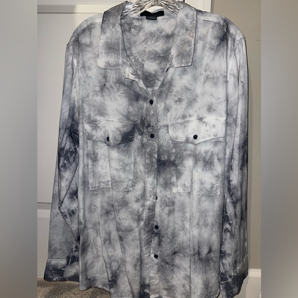Sanctuary tye-dye long sleeve button up
